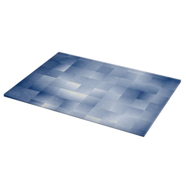 Traumhafte blaue Töne in einem quadratischen Muste Schneidebrett (Ecke)