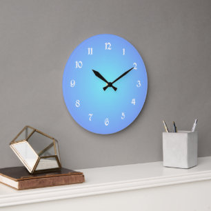 Traumhafte Blautöne Aqua Blaue Farbtöne Leicht Les Große Wanduhr