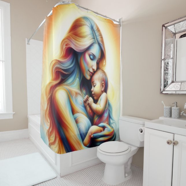 Traumhafte Fantasie der Mutter Mutter Baby Duschvorhang (Beispiel)