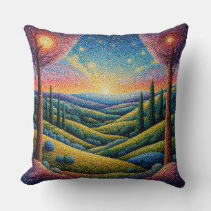 Traumhafte farbenfrohe Landschaft mit rollenden Hü Kissen