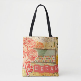 Traumhafte Florale Collage Canvas-Tasche
