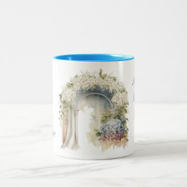 Traumhafte Florale Hochzeitstasse Zweifarbige Tasse