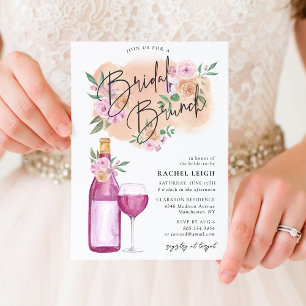 Traumhafte Florale Wein Brunch-Einladung zur Hochz Einladung