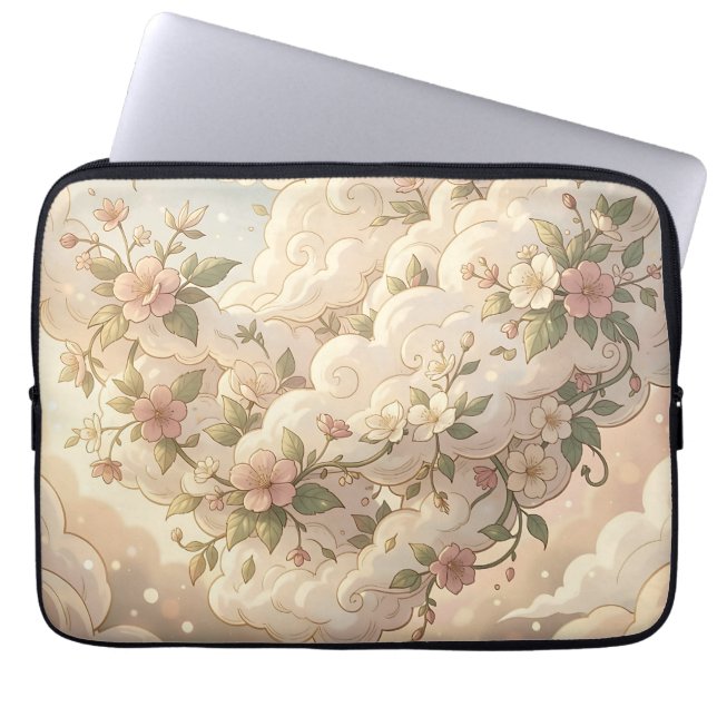 Traumhafte florale Wolken Kirschblüte  Laptopschutzhülle (Vorderseite)