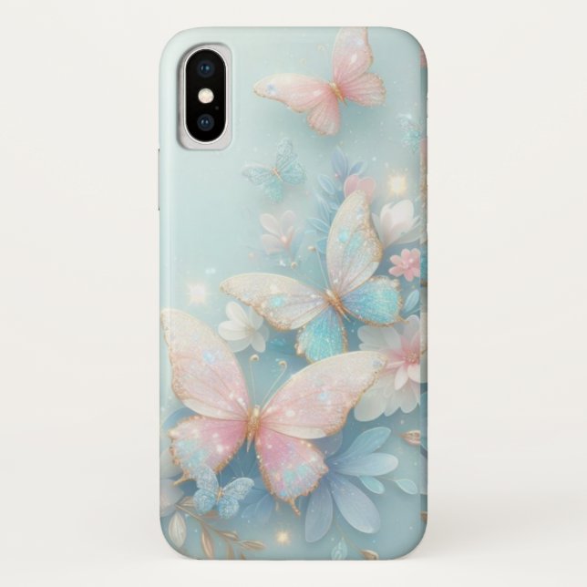 Traumhafte Freude: pastellfarbenes Blau und rosa T Case-Mate iPhone Hülle (Rückseite)