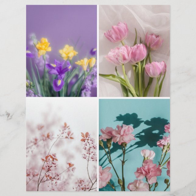 Traumhafte Frühlingsblumen Scrapbook Ausschneidepa (Vorderseite)
