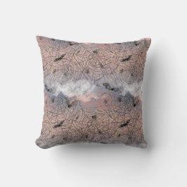 Traumhafte Halloween-Webszene Pink & Lila Gothic Kissen
