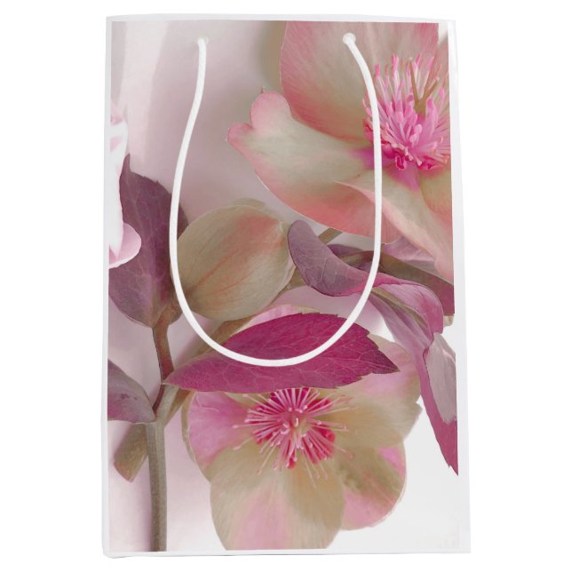 Traumhafte Hellebores Papierplatzdeckchen Mittlere Geschenktüte (Vorderseite)