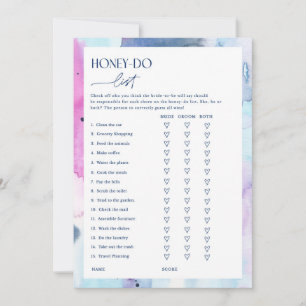 Traumhafte Honey-Do-Liste Brautparty-Spielkarte Einladung