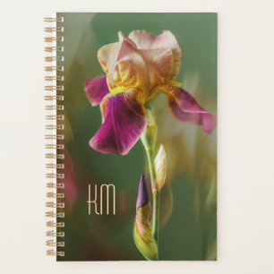 Traumhafte Iris-Blumen-Fotokunst mit Monogramm (kl Planer