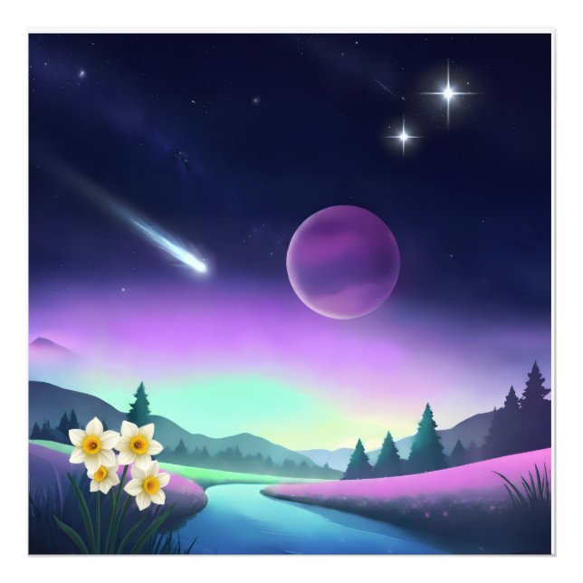 Traumhafte kosmische Landschaft Fotodruck (Vorne)
