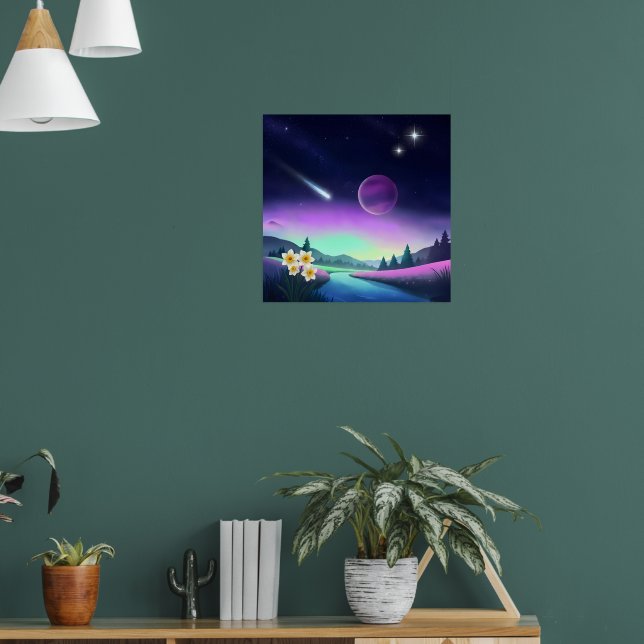 Traumhafte kosmische Landschaft Poster (Wohnzimmer 1)