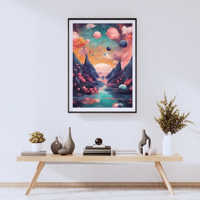Traumhafte Landschaft Surrealismus Print Poster (Dreamy Landscape Surrealism Print Poster)