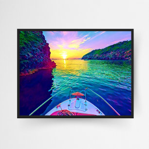 Traumhafte Mittelmeersumer am Meer Poster