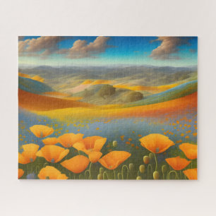 Traumhafte Mohnblumen Digitale Kunst Puzzle