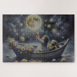 Traumhafte Mond-Fantasie-Szene für Mädchen Puzzle