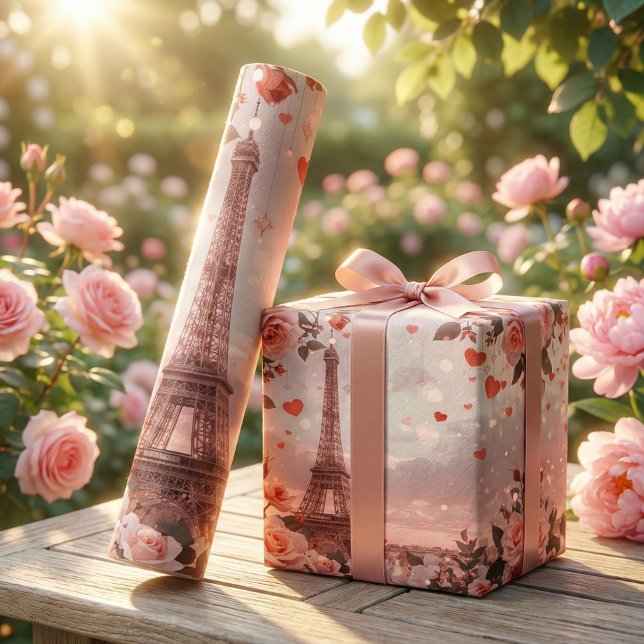 Traumhafte Pariser Romanze: Eiffelturm Geschenkpapier (Von Creator hochgeladen)