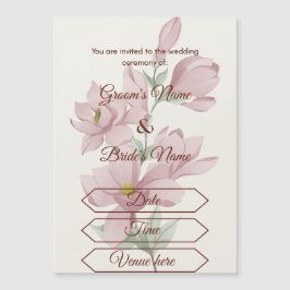 Traumhafte Pastell-Blumen-Hochzeit Magneteinladung