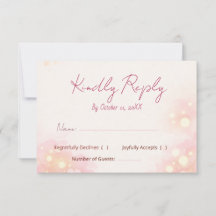 Traumhafte rosa Aquarell-Blumen-Hochzeits-RSVP-Kar