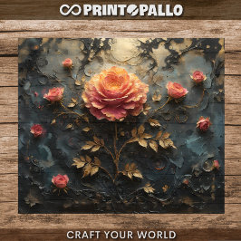 Traumhafte Rosen - Decoupage  Geschenkpapier Set