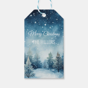 Traumhafte schneebedeckte Winterlandschaft Geschenkanhänger