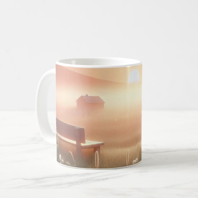 Traumhafte Sonnenuntergang-Szene Tasse (Vorderseite Links)