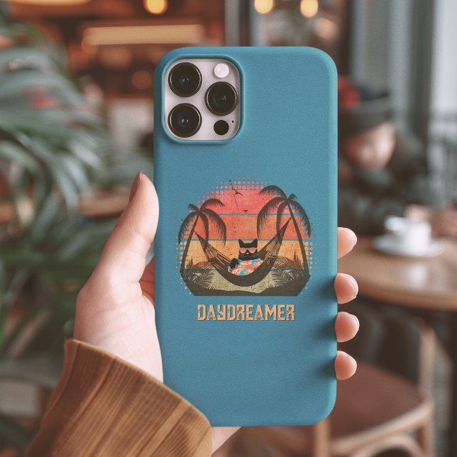 Traumhafte Tropenlandschaft der Coolen Katze Case-Mate iPhone Hülle (Daydreaming Cool Cat's Tropical Escape Case-Mate iPhone Case)