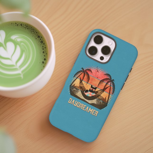 Traumhafte Tropenlandschaft der Coolen Katze Case-Mate iPhone Hülle (Daydreaming Cool Cat's Tropical Escape Case-Mate iPhone Case)