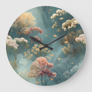 Traumhafte Unterwasser-Botanik-Wanduhr Große Wanduhr