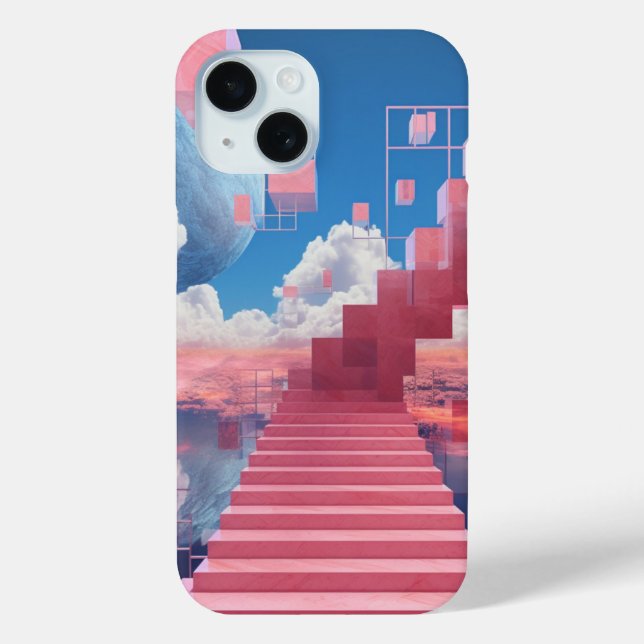 Traumhafte Vaporwave-Treppen-iPhone-15-Hülle Case-Mate iPhone Hülle (Rückseite)