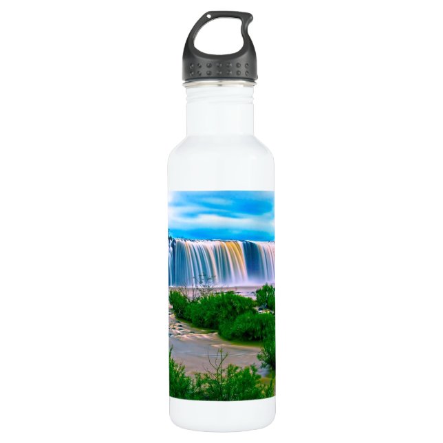 Traumhafte Wasserfall Landschaft Trinkflasche (Vorderseite)
