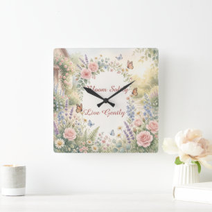 Traumhafte Wasserfarben-Blumen-Personalisierte Uhr
