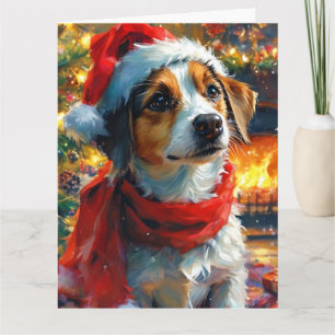 Traumhafte Weihnachtsfarbe Beagle Welpe Karte