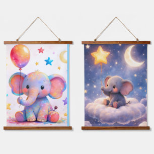 Traumhafter Elefant Aquarell Wandbehang du