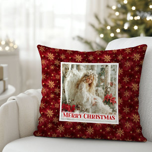 Traumhafter Engel Poinsettia Weihnachts-Kissen-Ges Kissen