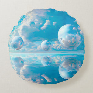 Traumhafter Himmel Surrealistische Naturlandschaft Rundes Kissen
