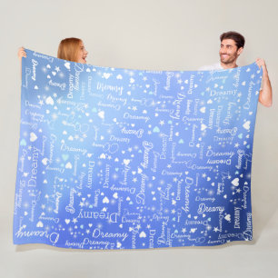Traumhafter individuelle Name, Herz und Sternengra Fleecedecke