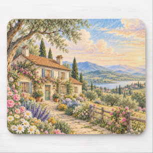 Traumhafter Landhausgarten   Buntstift Mousepad