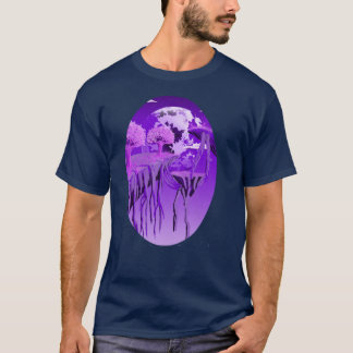 Traumhafter lila Himmel – Ästhetisches Naturkunst- T-Shirt