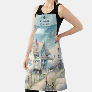 Traumhafter pastellfarbener Leuchtturm am Meer Schürze