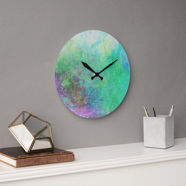 Traumhafter Regenbogen-Gradient abstrakter Design  Große Wanduhr (Büro)