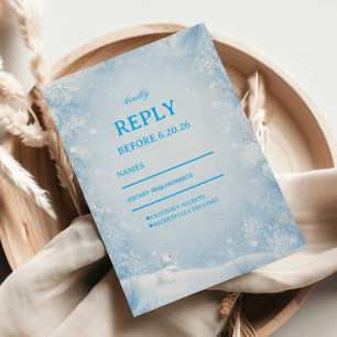Traumhafter Schneefall Vereister Winter-Wunderland RSVP Karte