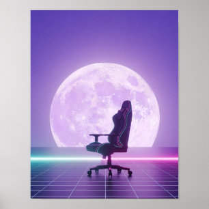 Traumhafter Vaporwave-Gaming-Stuhl Poster
