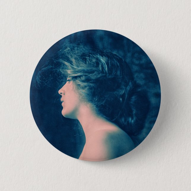Traumhafter Vintage-Porträt-Button Button (Vorderseite)