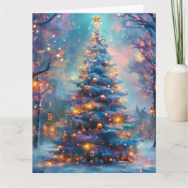 Traumhafter Weihnachtsbaum in der Stadt Karte