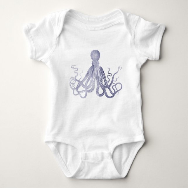 Traumhaftes Aquarelloktopus minimalistisch Baby Strampler (Vorderseite)