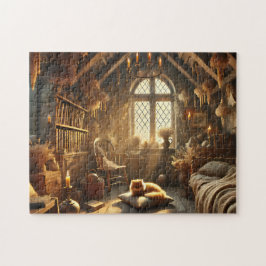 Traumhaftes Cottagecore-Katz-Lesenzimmer Puzzle