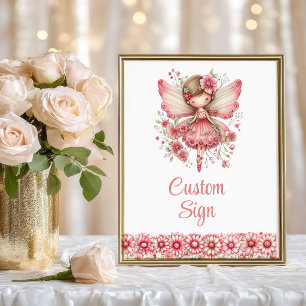 Traumhaftes Feen-Mädchen Errötendes Blumen Geburts Poster