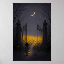Traumhaftes gelbes Gartentor Wandkunst Poster