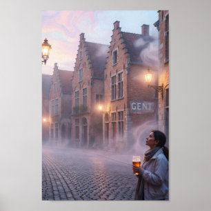 Traumhaftes Ghent Beerland Abendglühen Poster
